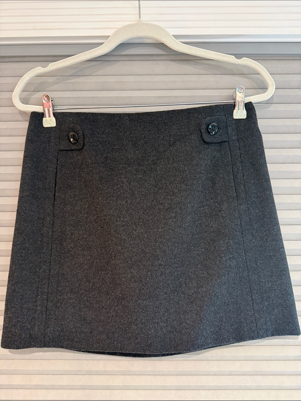New J.Crew Classic Charcoal Wool Blend Mini Skirt